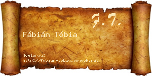 Fábián Tóbia névjegykártya